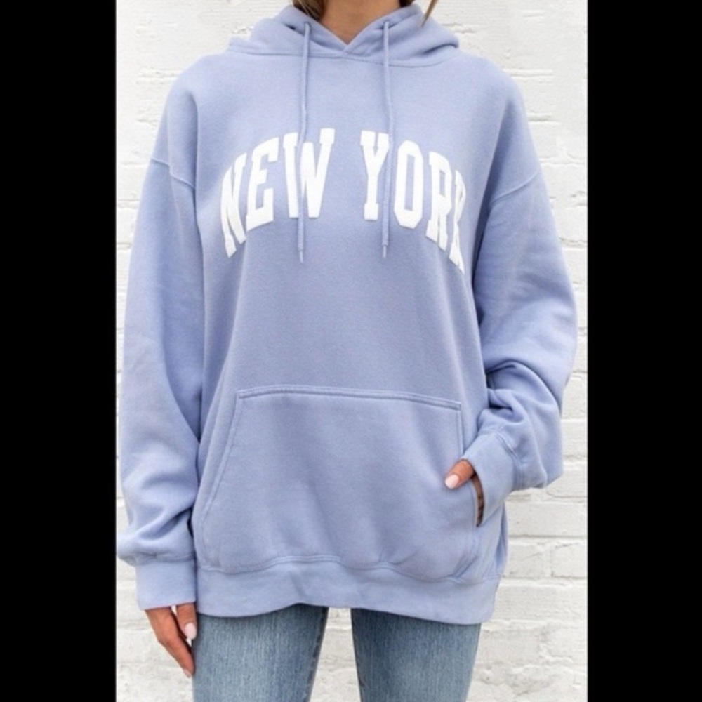 Brandy Melville Light Blue 'New York' Hoodie